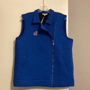 UG Apparel Women’s Blue KU Jayhawks Quilted Full Zip Vest